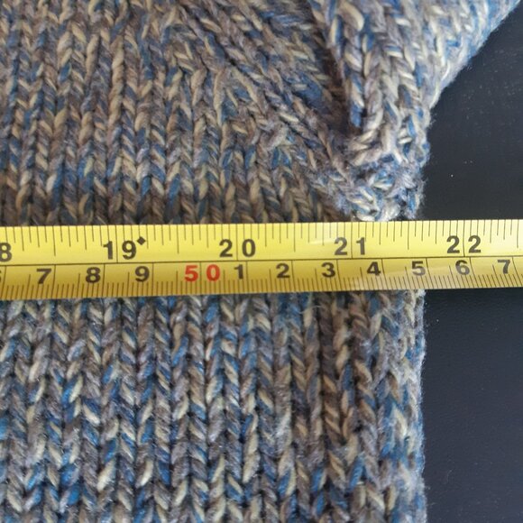 Nevada SZ L Turtle Neck Heavy Weight Sweater, Blue, Taupe & Cream - Picture 8 of 16